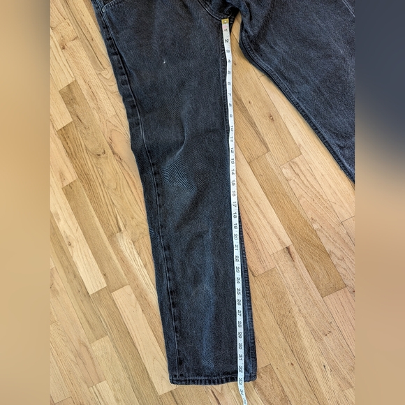 Levis 505 Jeans Mens 34x33 Black Regular Fit Straight Leg Denim Pants - Picture 6 of 13